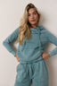Lisse Teal Fitted Loop Terry Hoodie