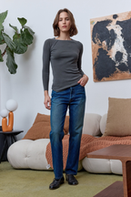 Aria Fitted Baby Rib Raglan Tee