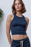 Amaya Fitted Crop Rib Tank