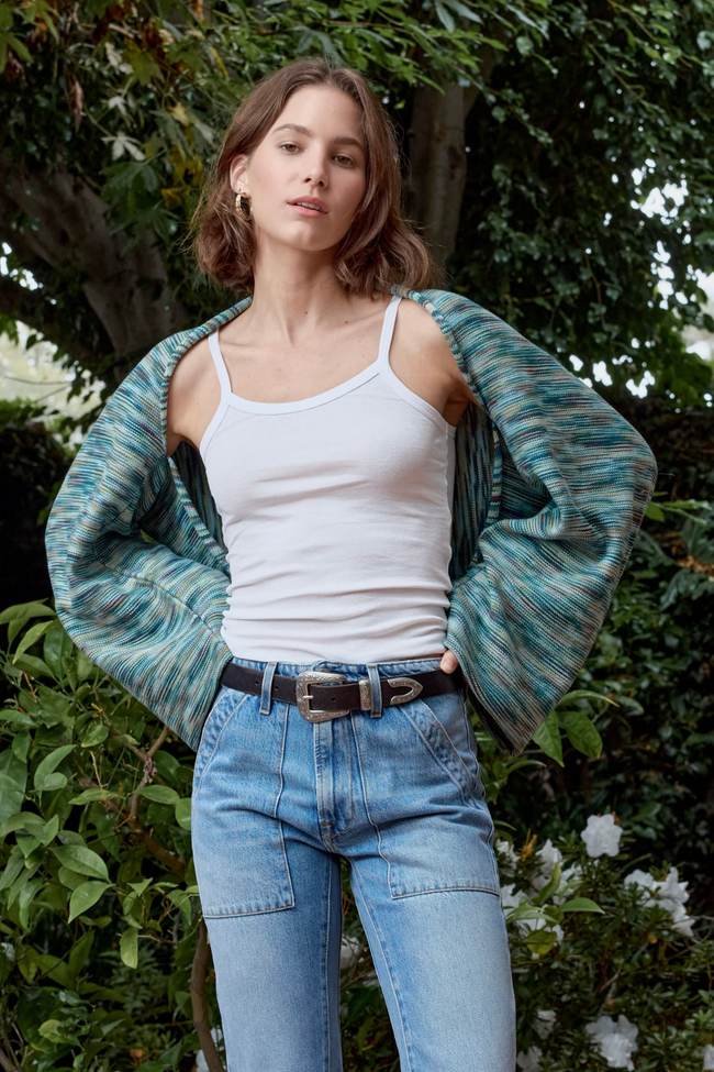 Emma Painted Cotton Shrug Sweater Hover Image