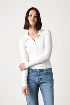 ALI FITTED VARIEGATED RIB POLO