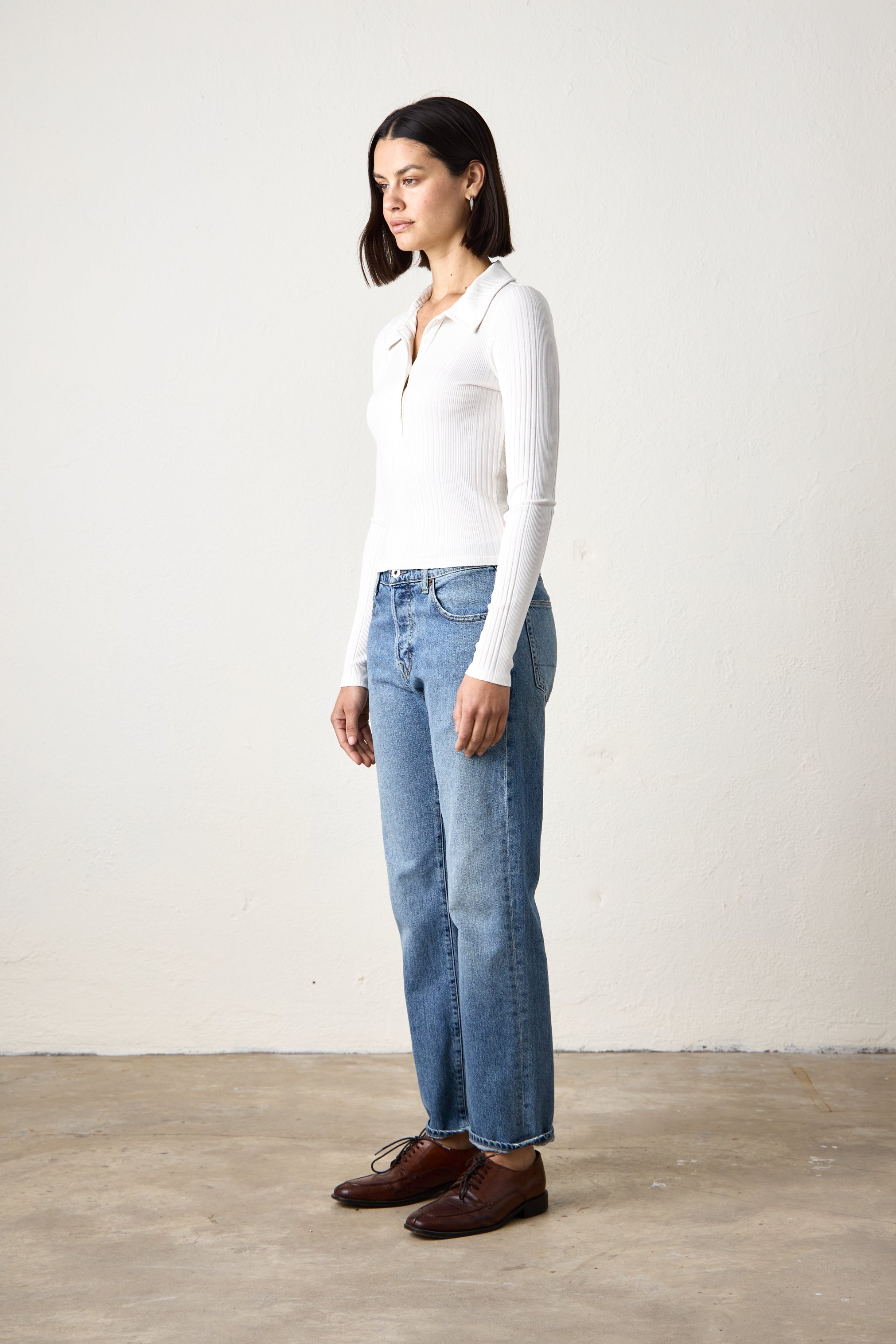 ALI FITTED VARIEGATED RIB POLO