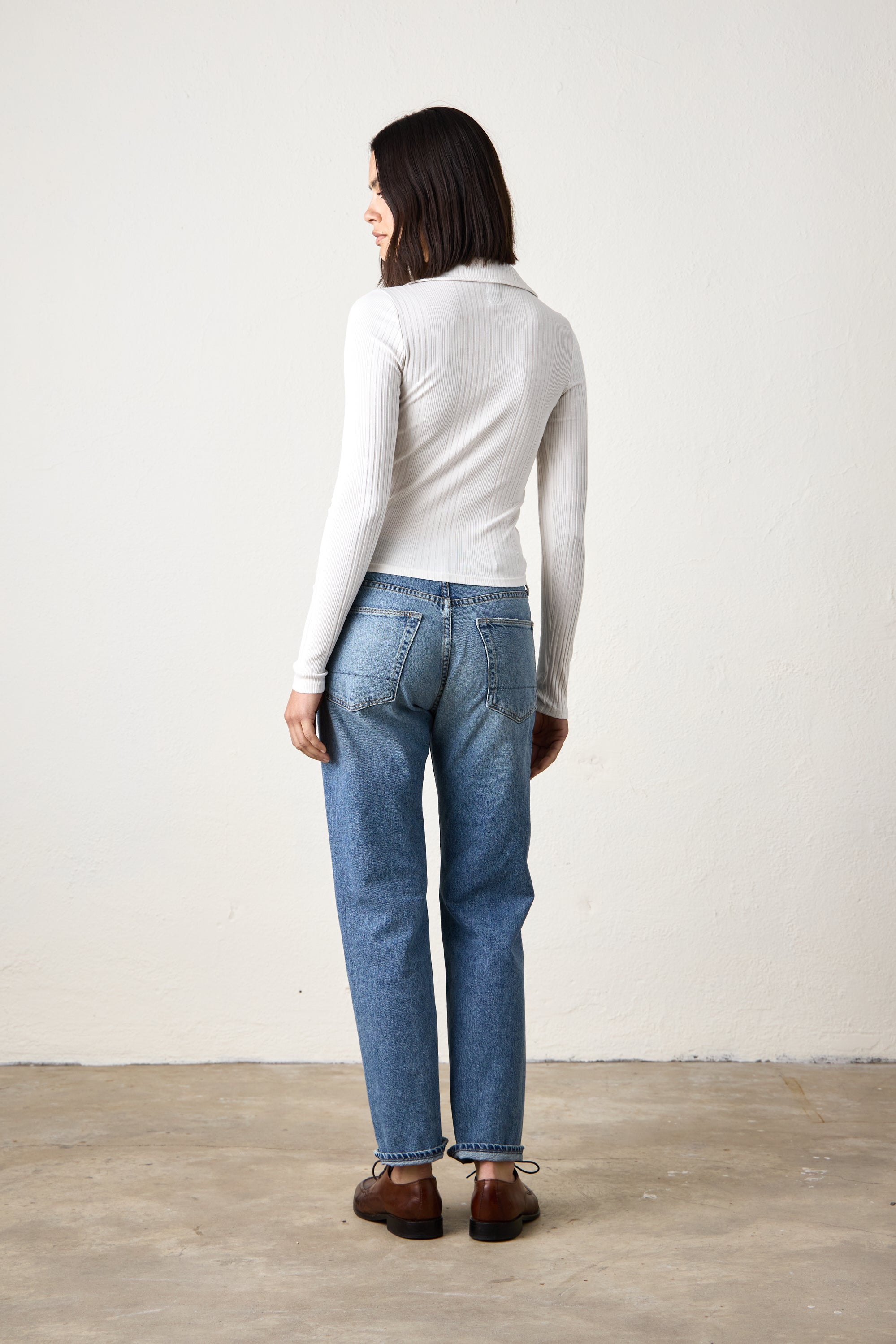 ALI FITTED VARIEGATED RIB POLO