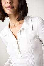 ALI FITTED VARIEGATED RIB POLO