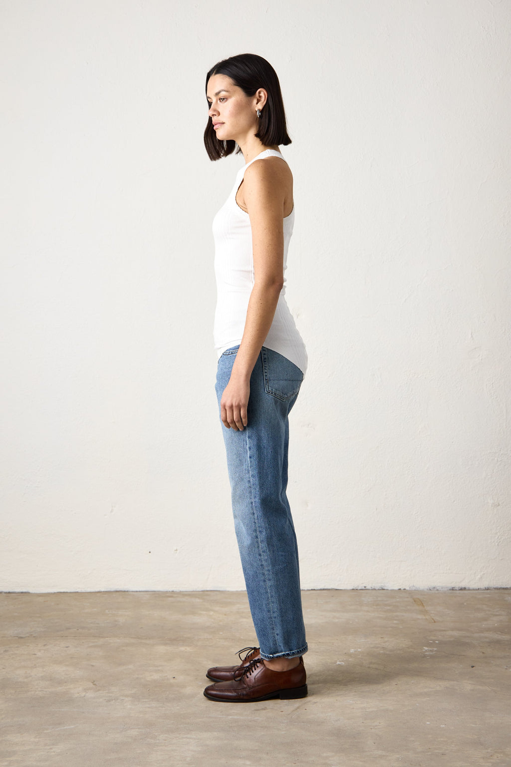 ALEXA FITTED VARIEGATED RIB TANK