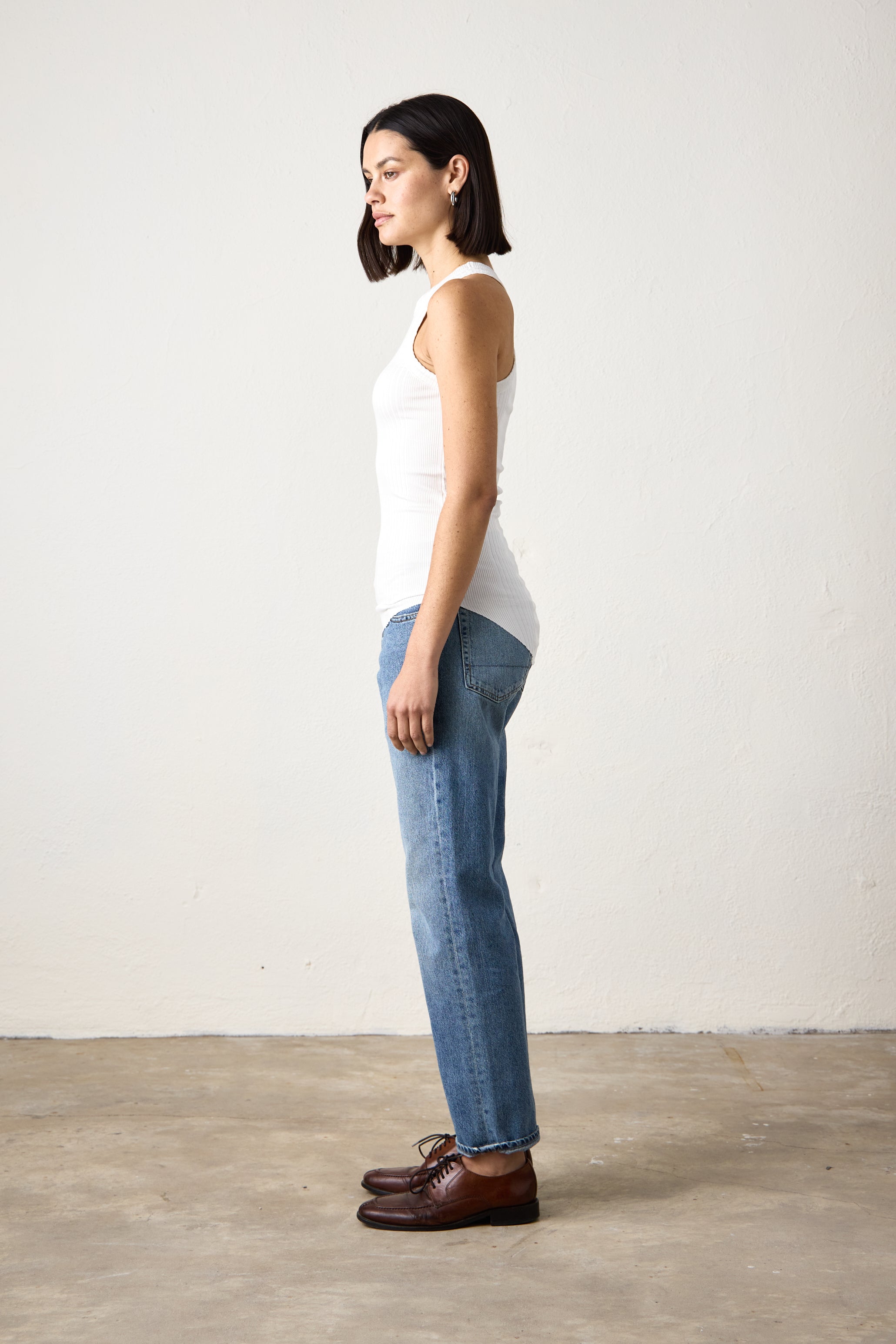 ALEXA FITTED VARIEGATED RIB TANK