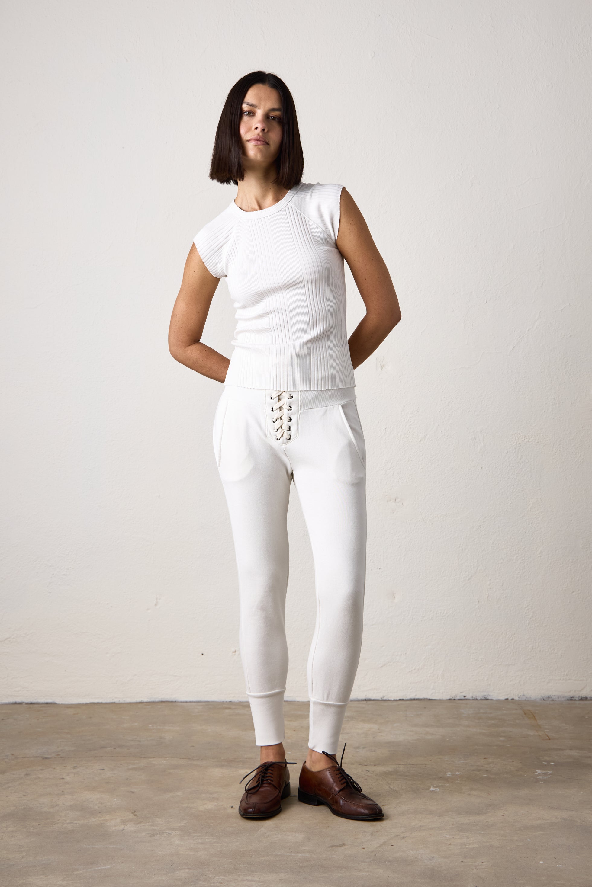 CHLOE FITTED VARIEGATED RIB TEE