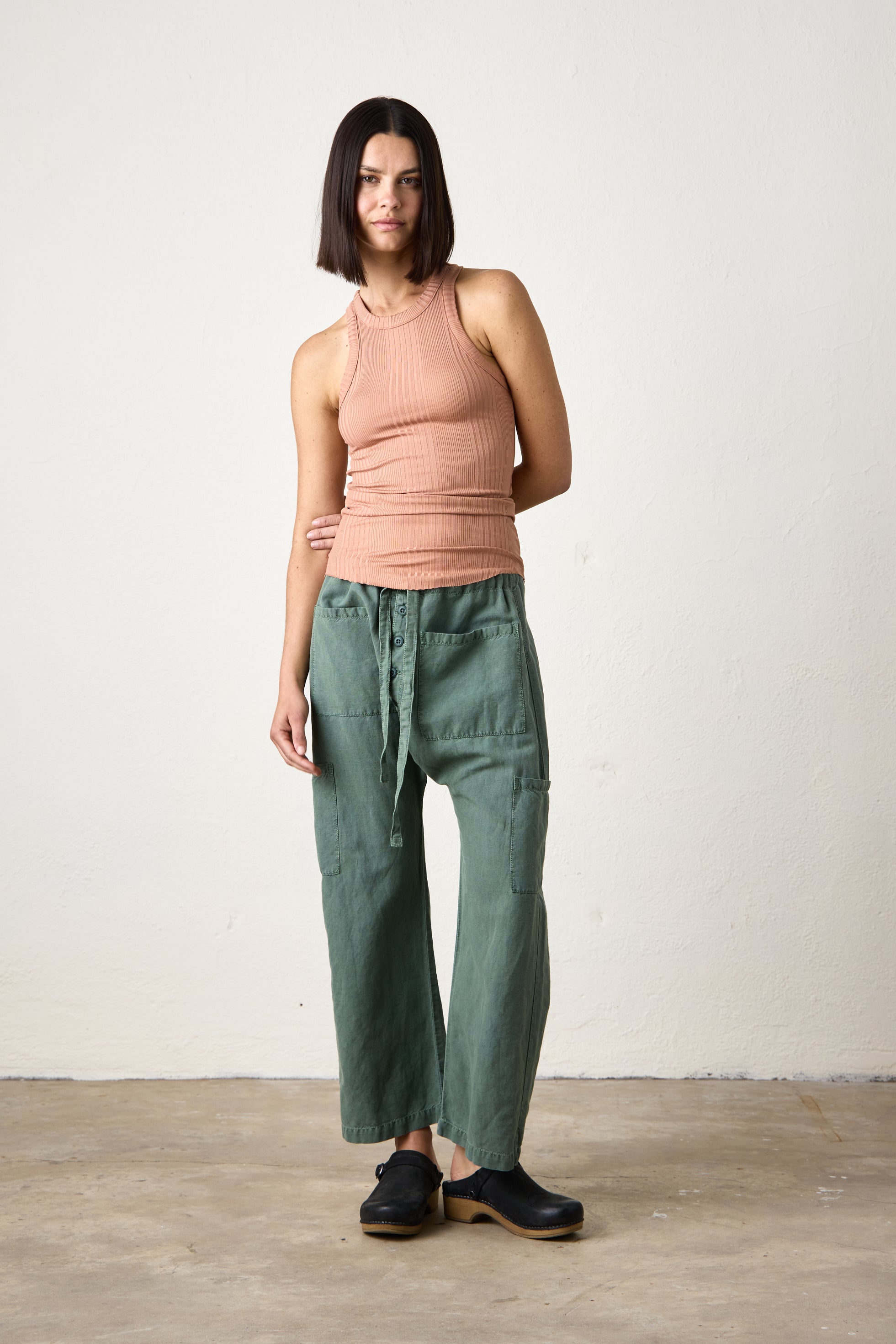 ALEXA FITTED VARIEGATED RIB TANK