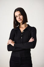 ALI FITTED VARIEGATED RIB POLO