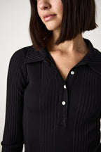 ALI FITTED VARIEGATED RIB POLO