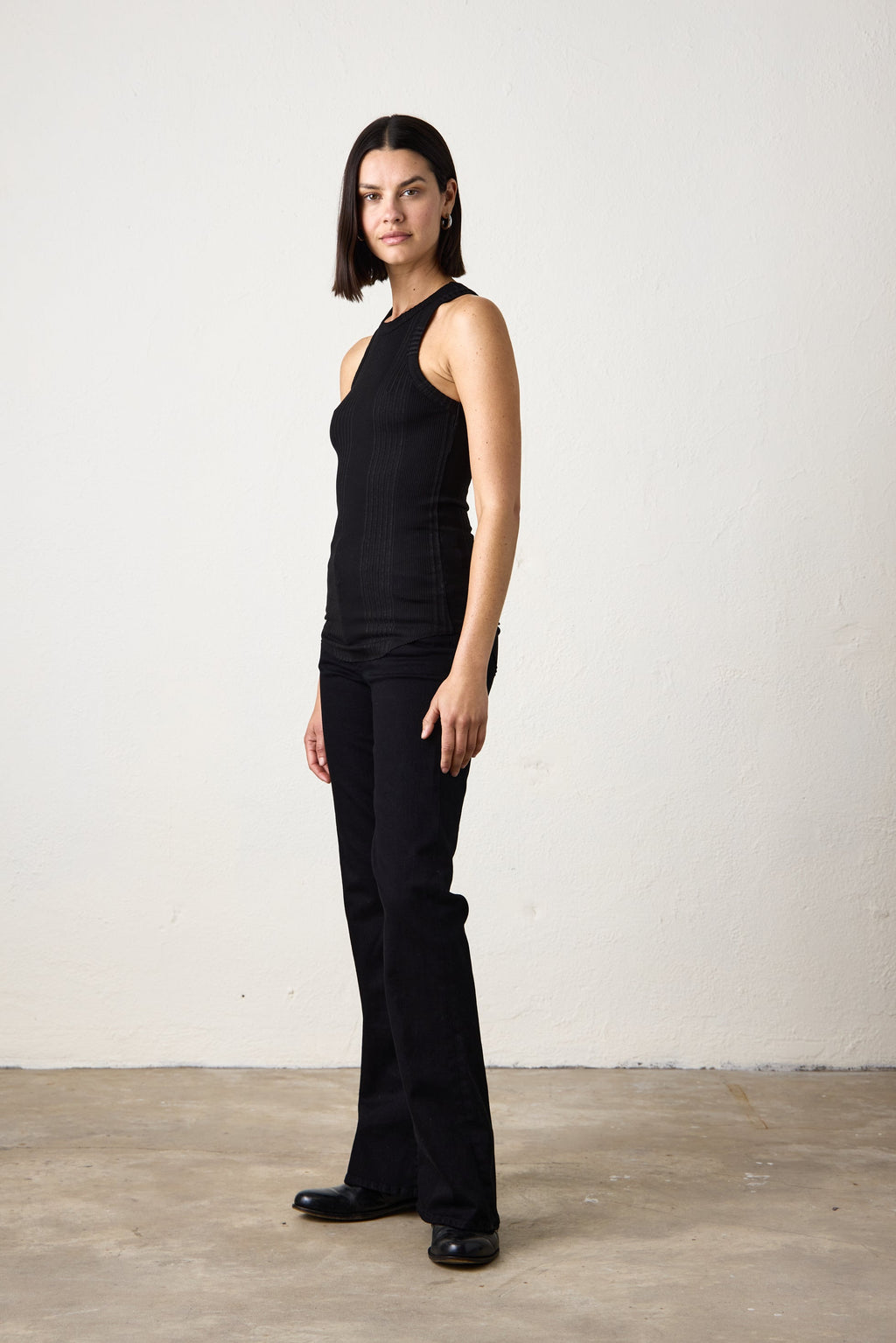 ALEXA FITTED VARIEGATED RIB TANK