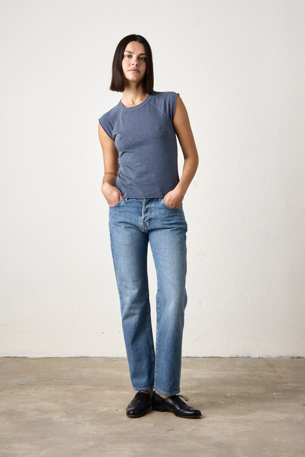 CHLOE FITTED SLUB JERSEY TEE