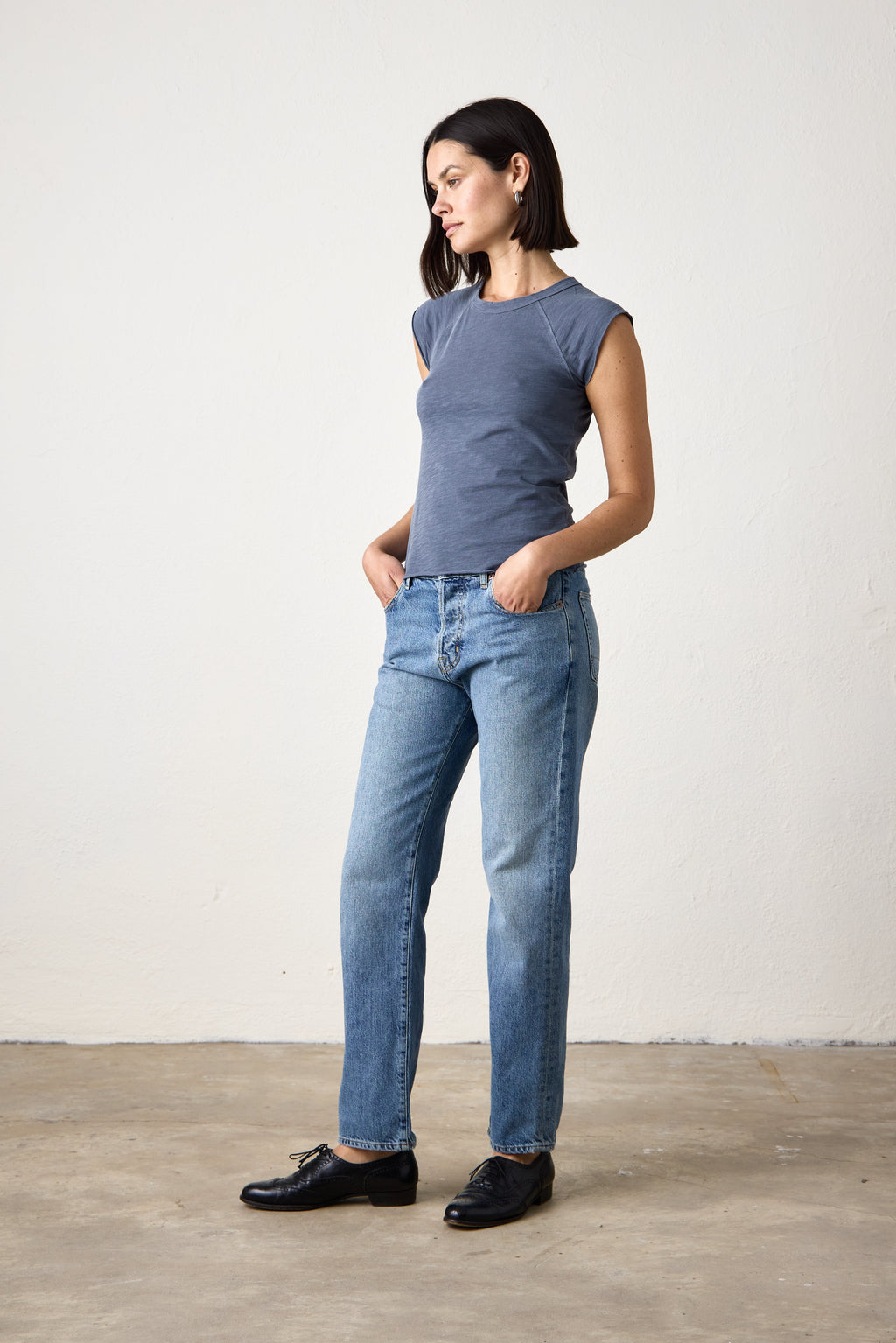 CHLOE FITTED SLUB JERSEY TEE