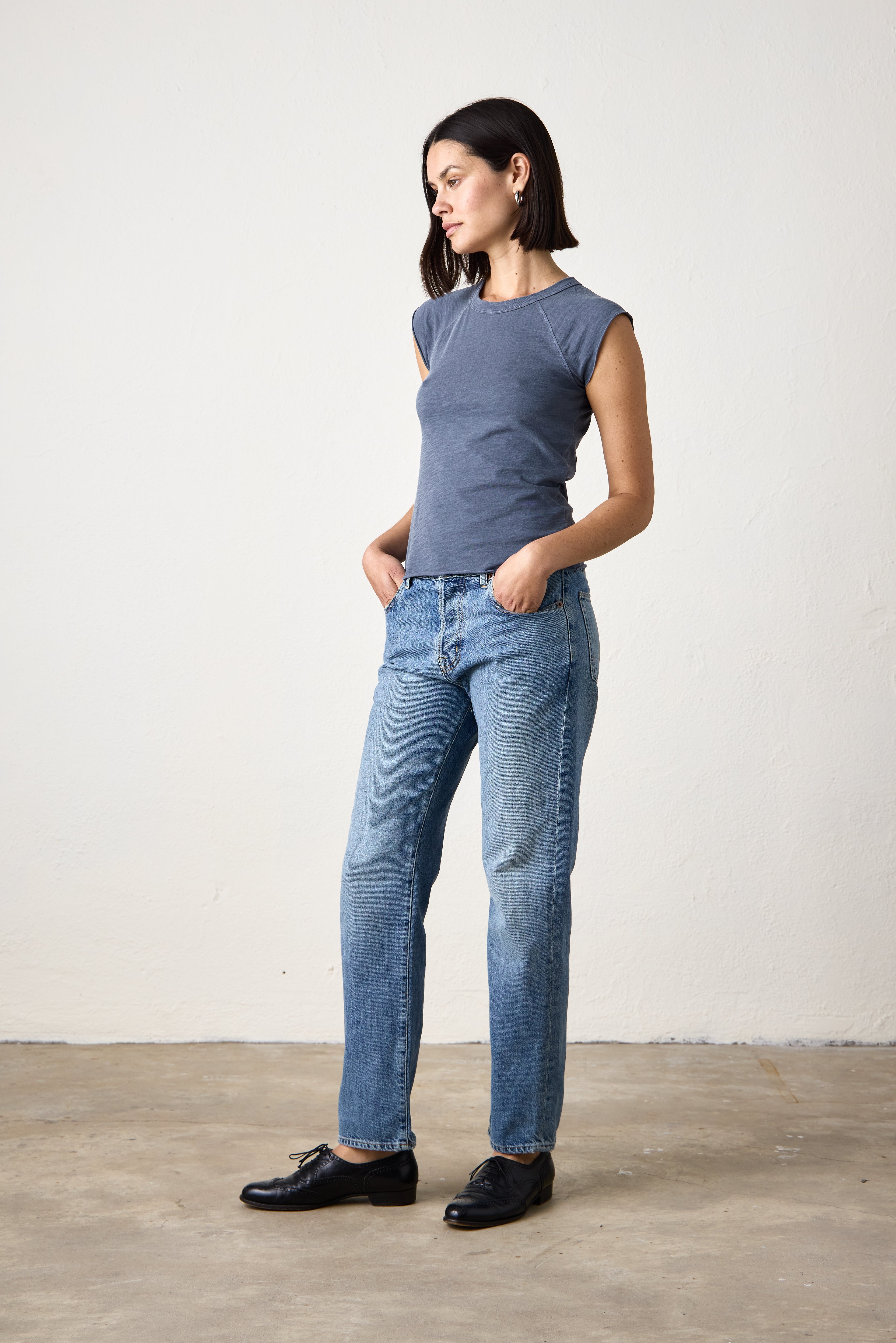 CHLOE FITTED SLUB JERSEY TEE