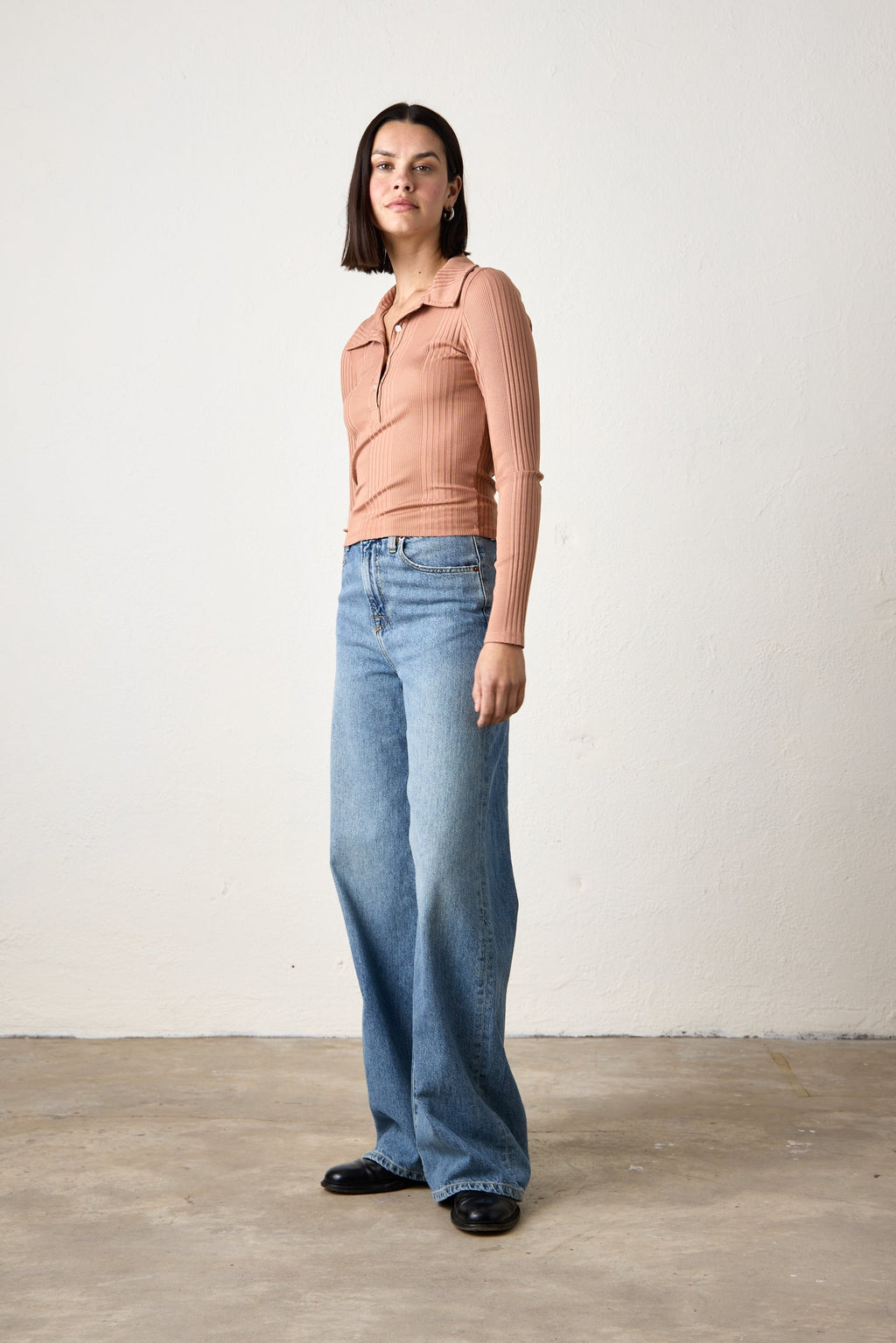 ALI FITTED VARIEGATED RIB POLO