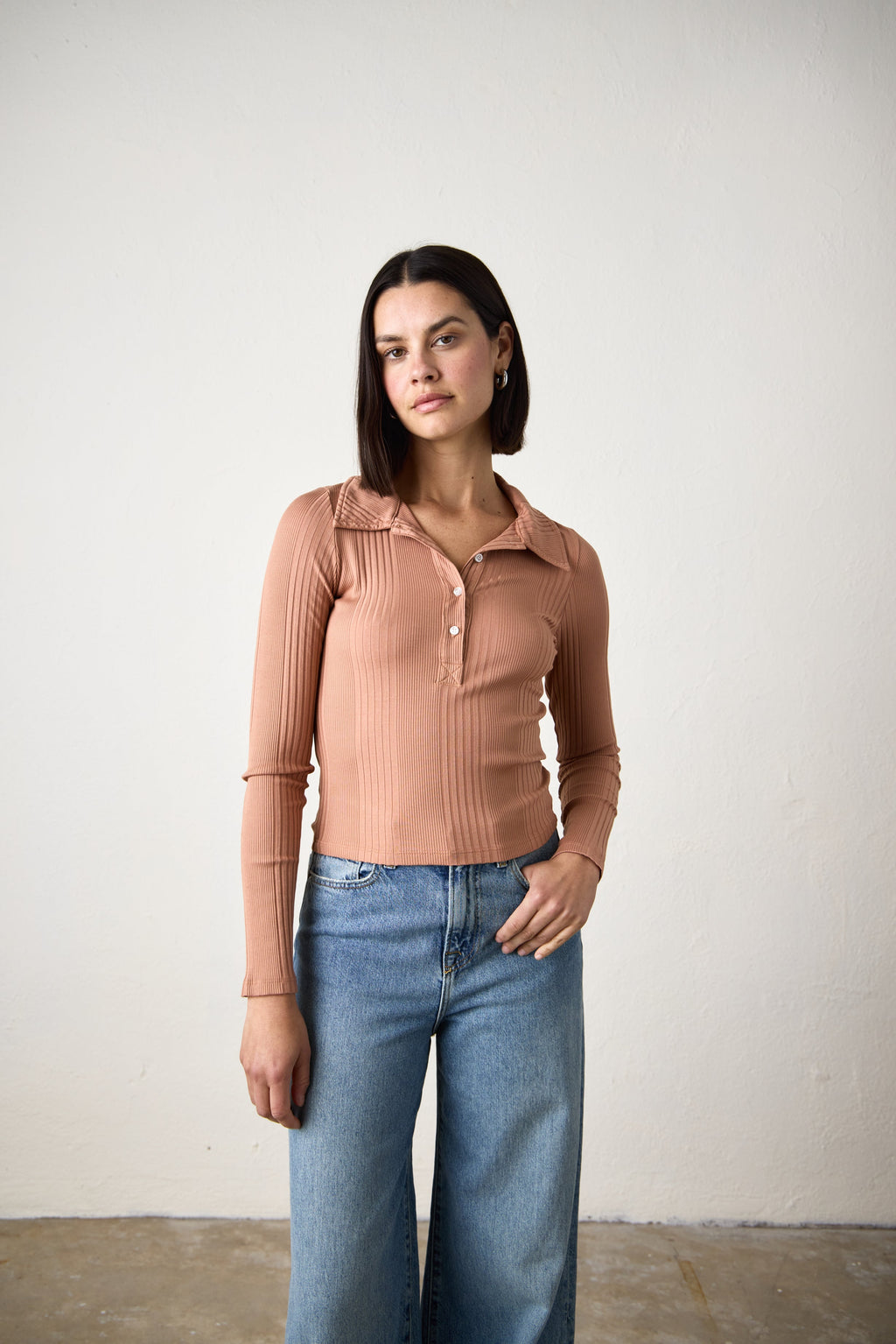 ALI FITTED VARIEGATED RIB POLO