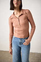 ALI FITTED VARIEGATED RIB POLO