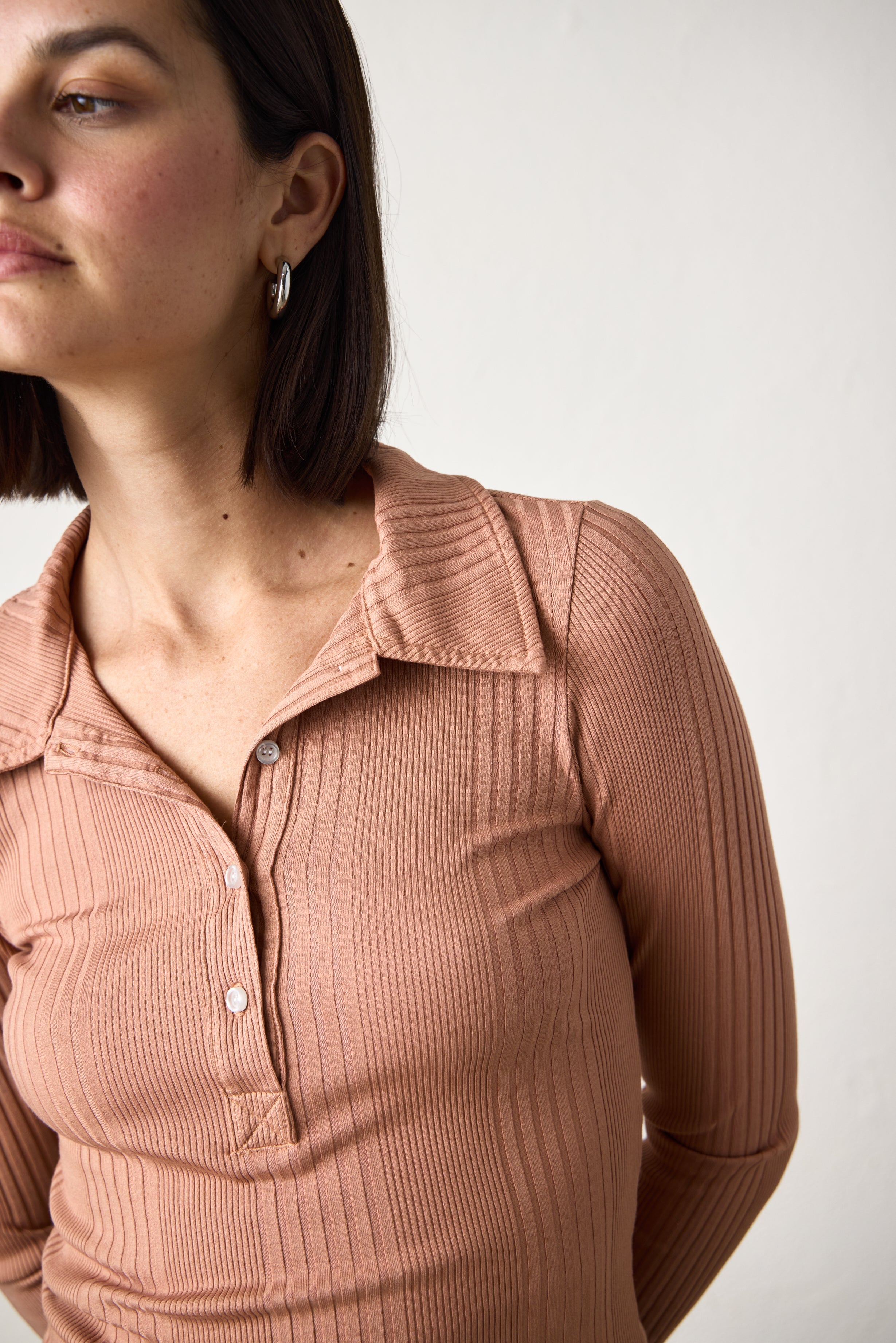 ALI FITTED VARIEGATED RIB POLO