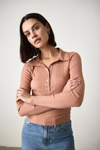 ALI FITTED VARIEGATED RIB POLO