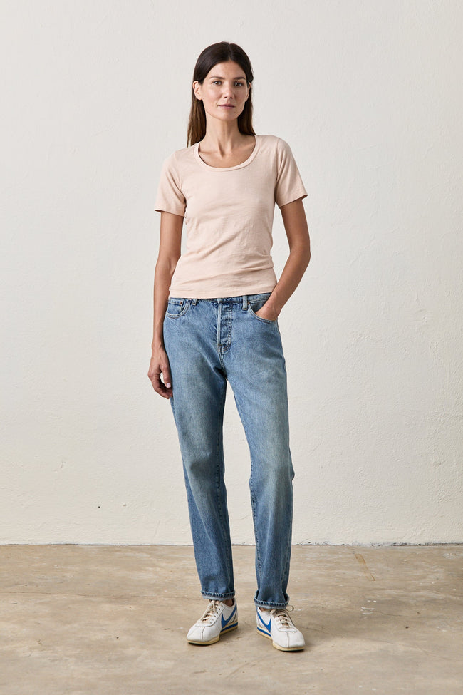 Tally Slim Fit U Neck Slub Jersey Tee Hover Image