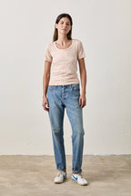 Tally Slim Fit U Neck Slub Jersey Tee