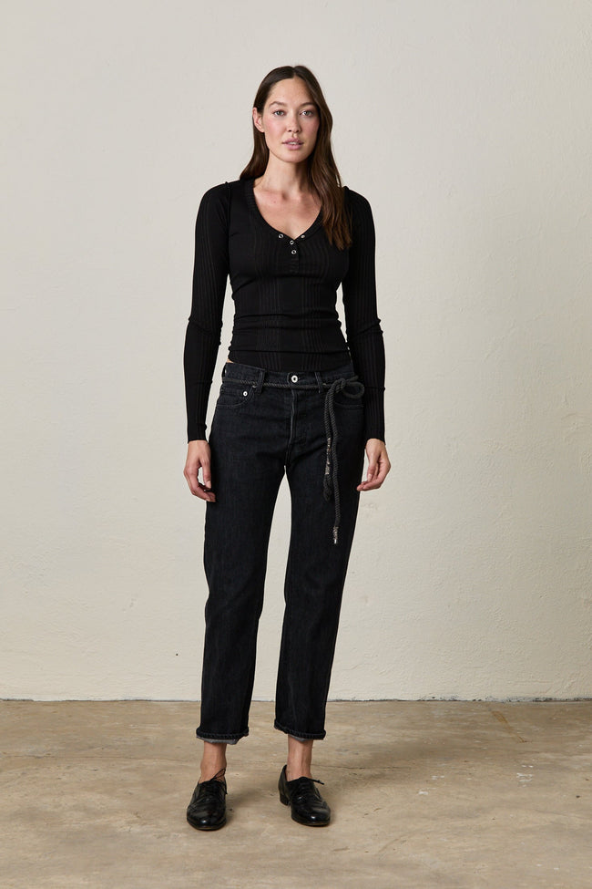 Owen Mid Rise Slim Straight Jean Hover Image