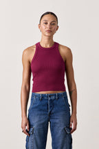 AMAYA FITTED CROP RIB TANK