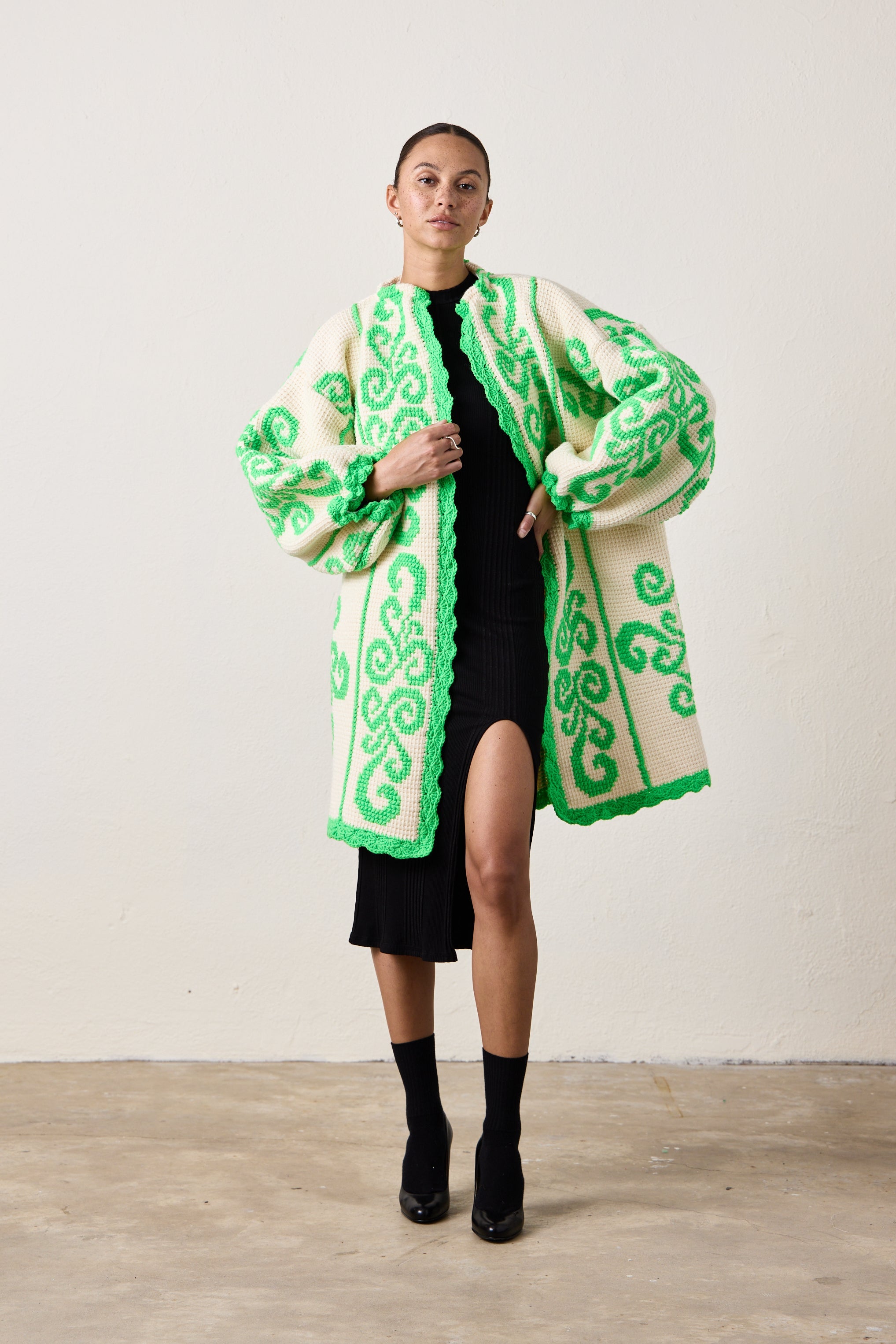 X NM COCOON GREEK KEY GREEN