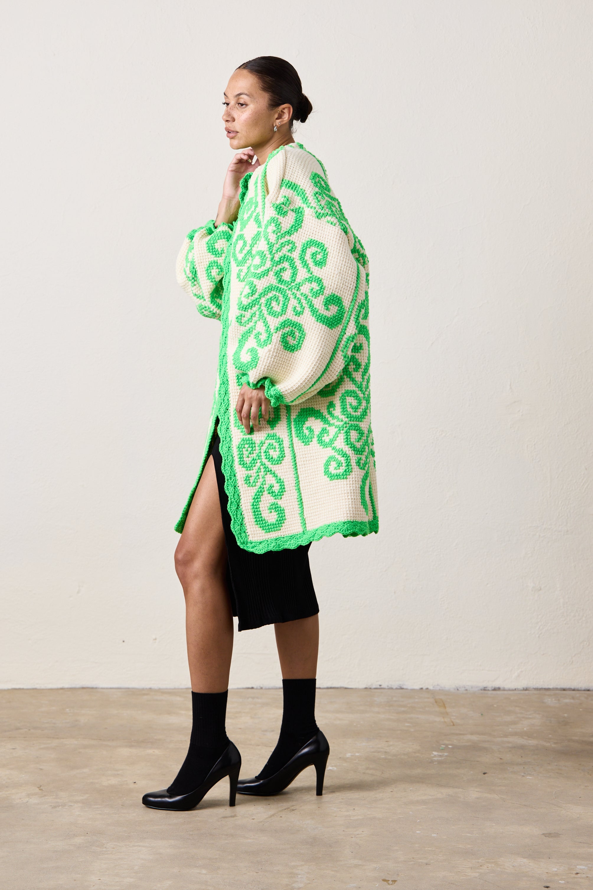 X NM COCOON GREEK KEY GREEN