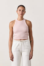 AMAYA FITTED CROP RIB TANK