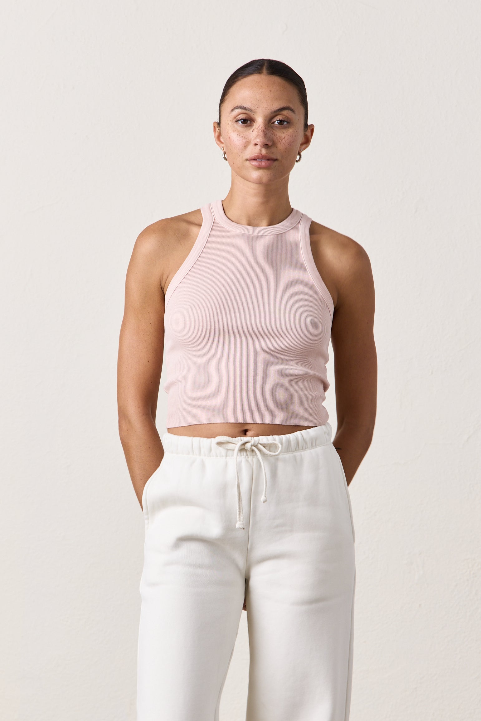AMAYA FITTED CROP RIB TANK