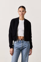 FOX ZIP FRONT COZY FLEECE BOMBER