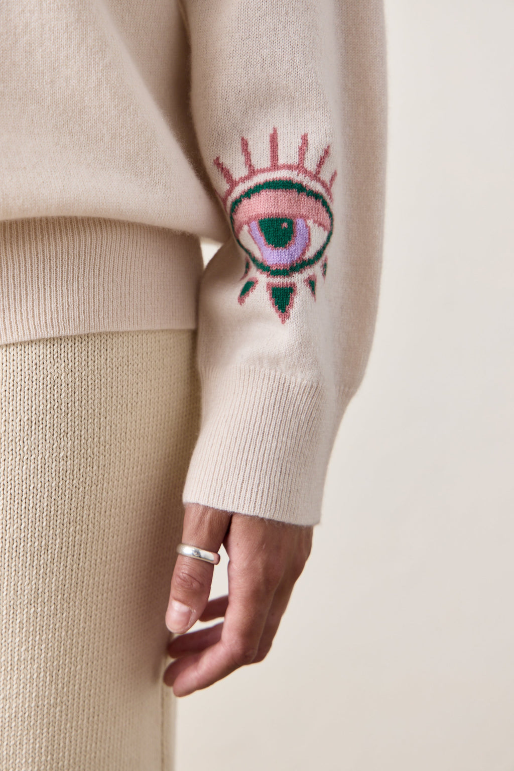 X Jacquie Aiche Sweet Leaf Cashmere Crew