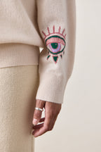 X Jacquie Aiche Sweet Leaf Cashmere Crew