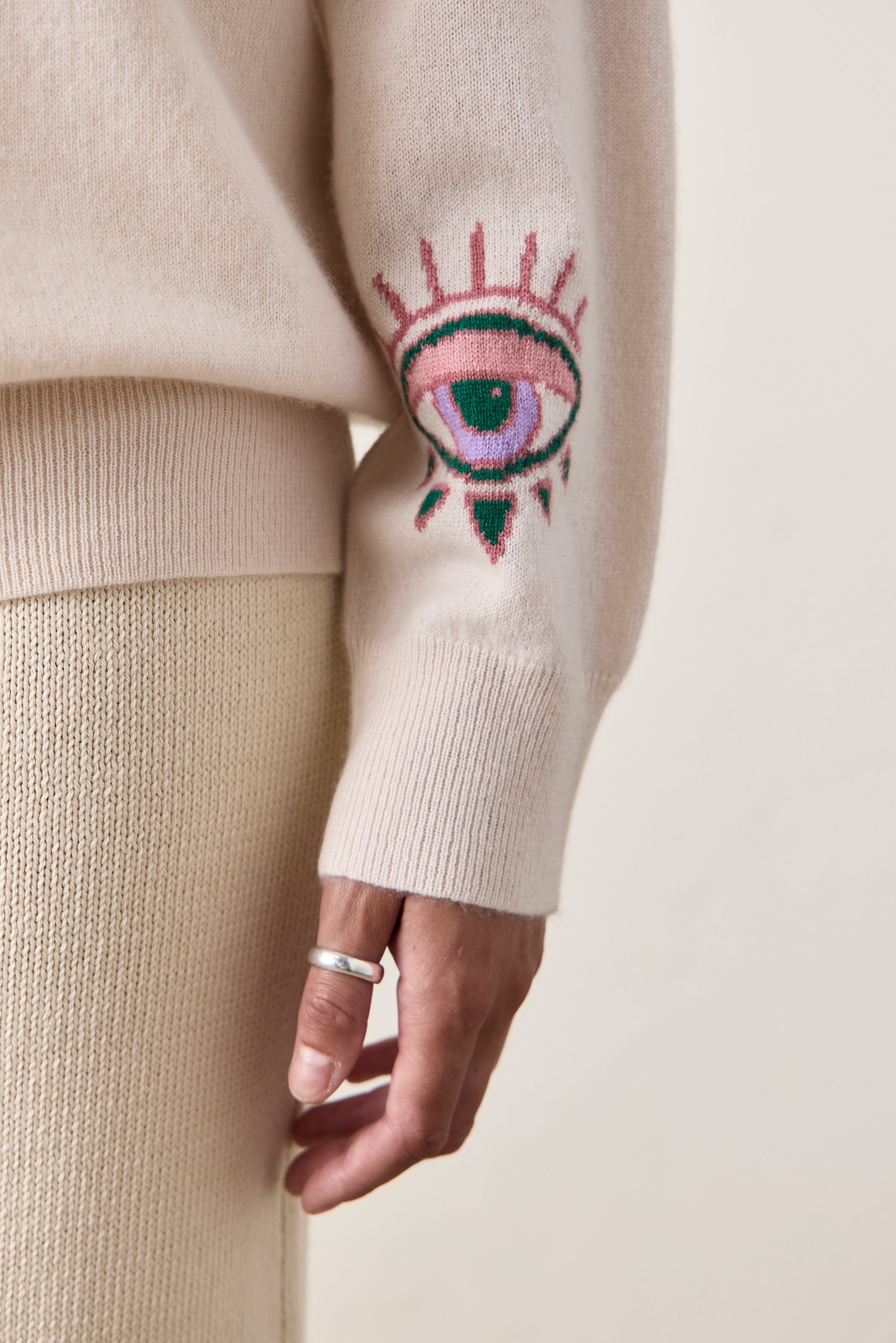 X Jacquie Aiche Sweet Leaf Cashmere Crew