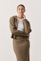 MILLS ZIP FRONT HOODED SWEATER