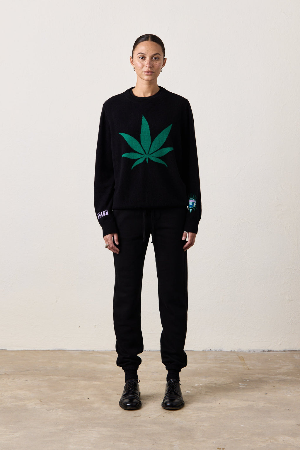 X Jacquie Aiche Sweet Leaf Cashmere Crew