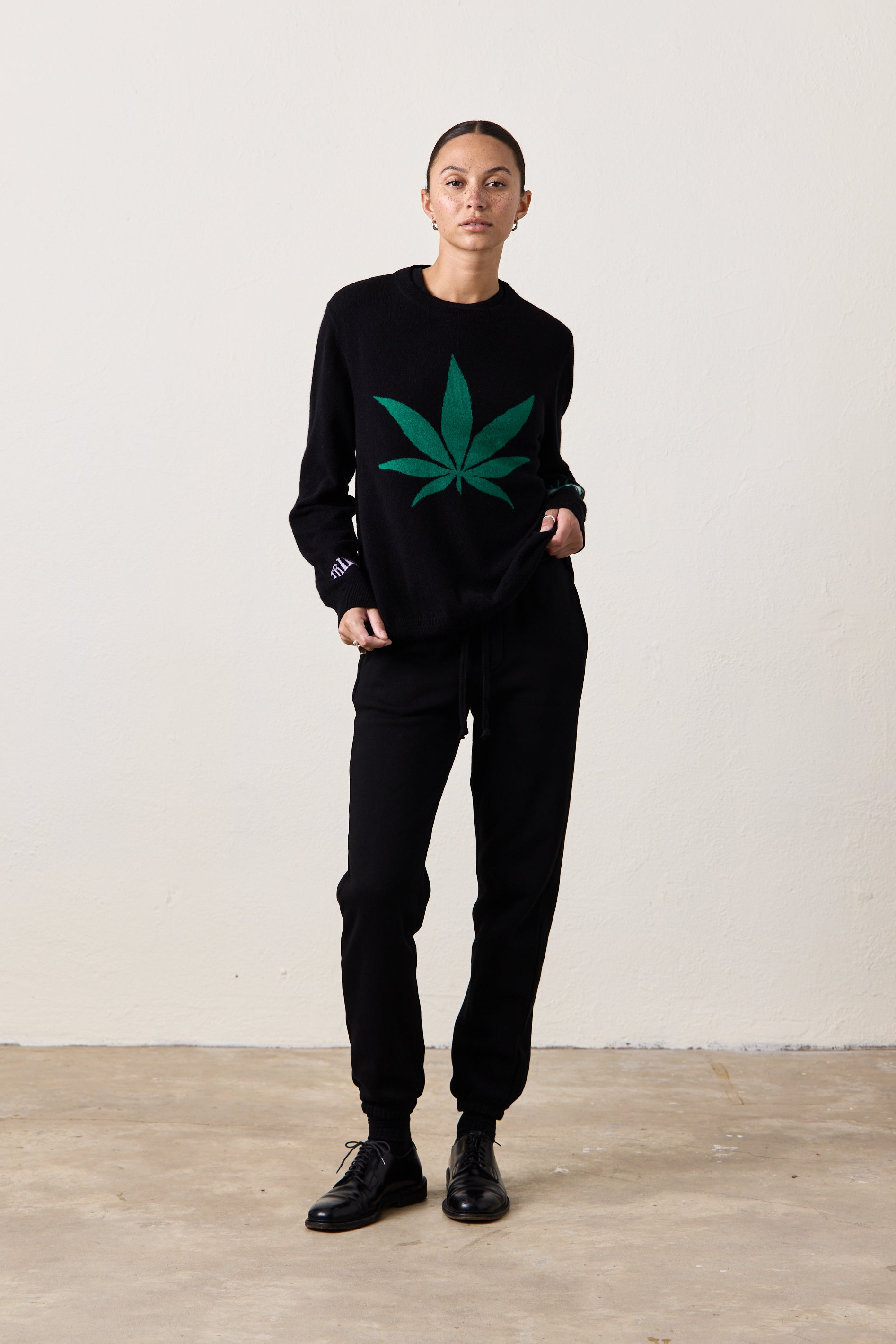 X Jacquie Aiche Sweet Leaf Cashmere Crew