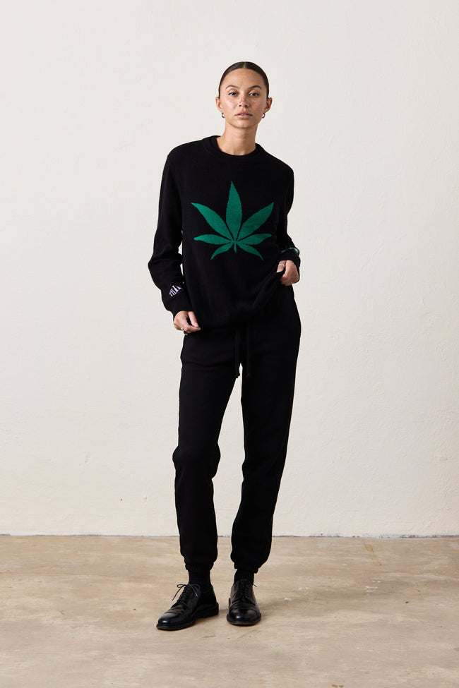 X Jacquie Aiche Sweet Leaf Cashmere Crew Main Image