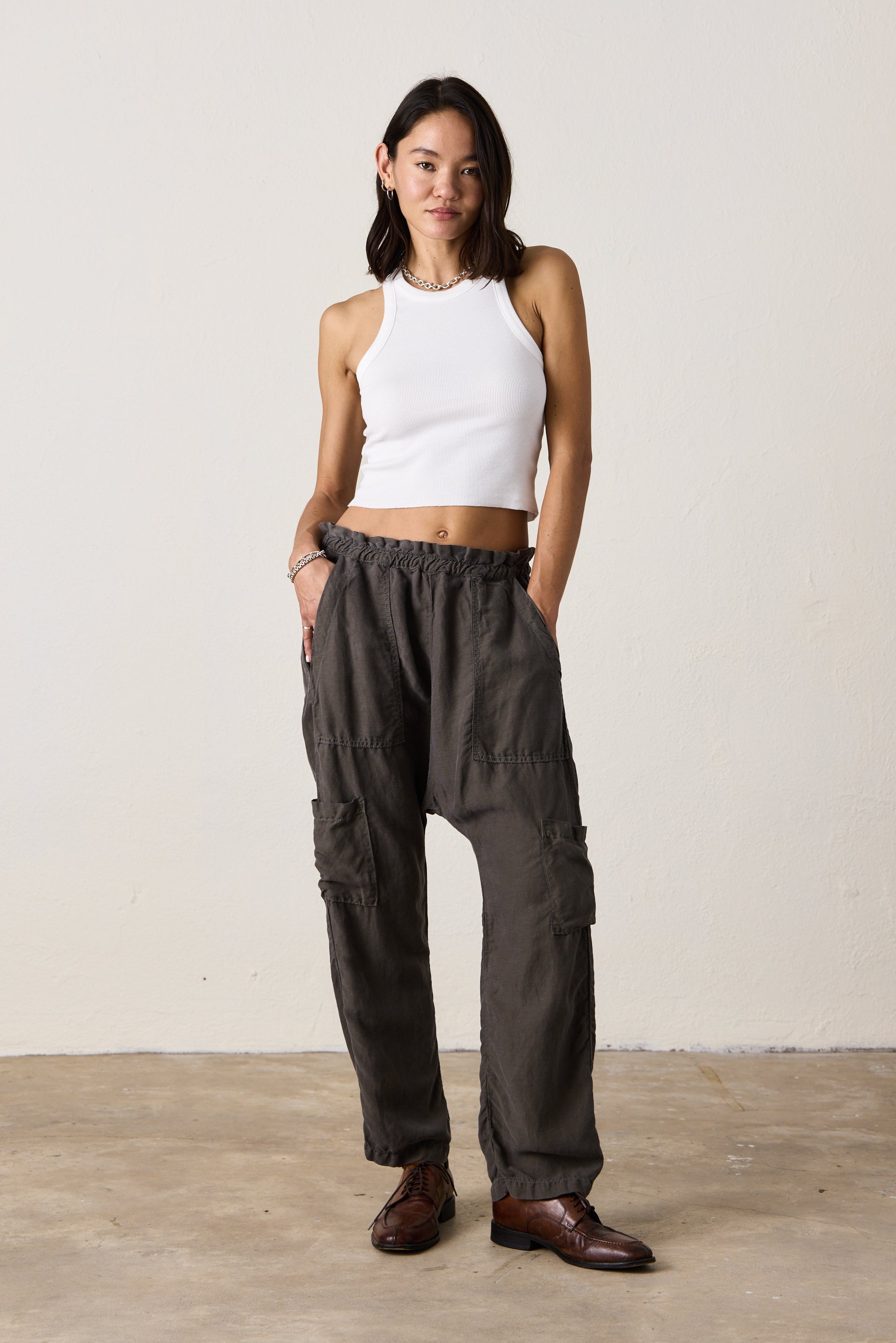 Shailey Paperbag Waist Lyocell Linen Pant