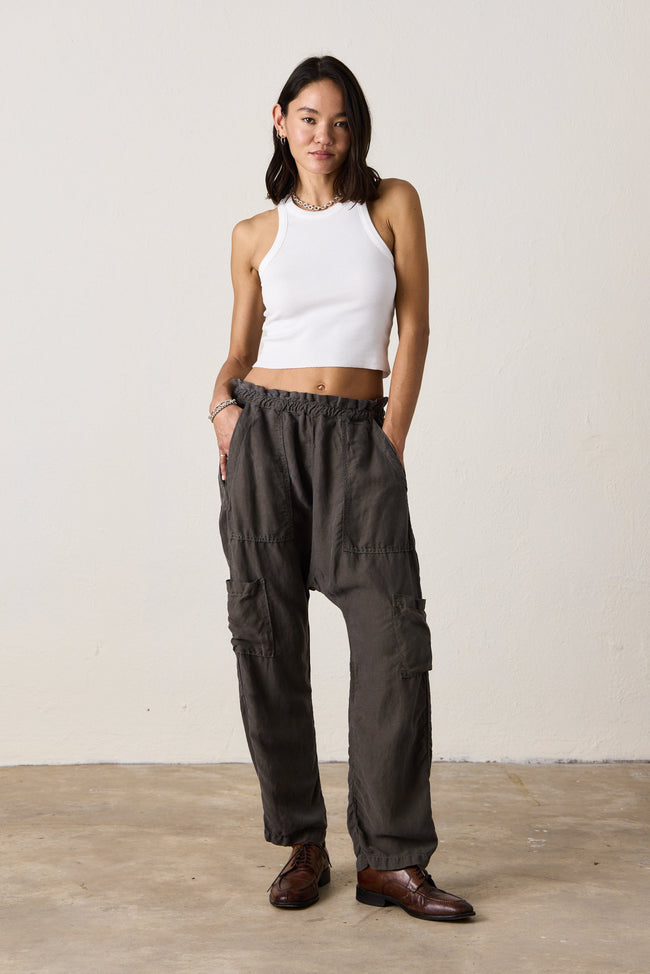 Shailey Paperbag Waist Lyocell Linen Pant Hover Image