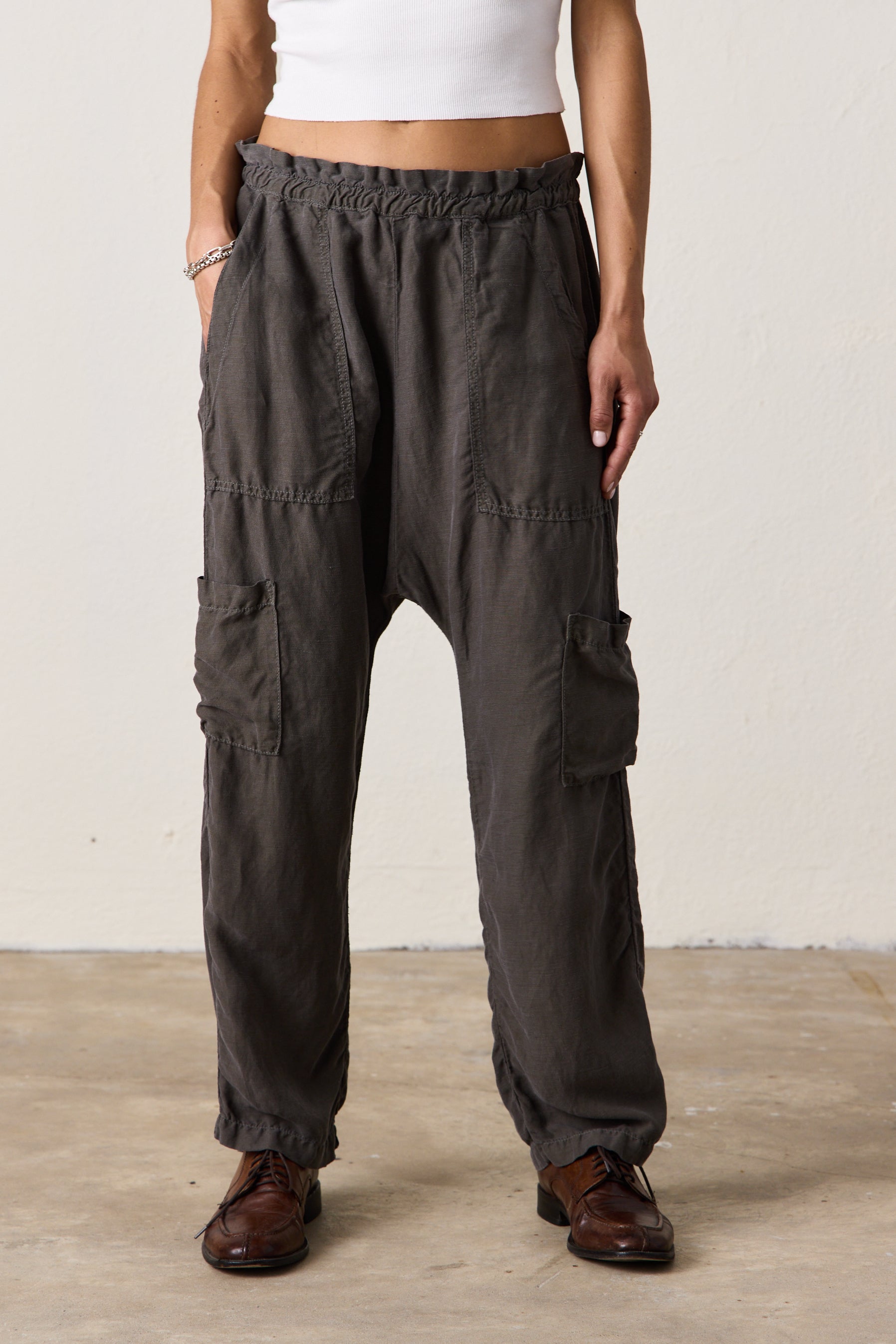 Shailey Paperbag Waist Lyocell Linen Pant