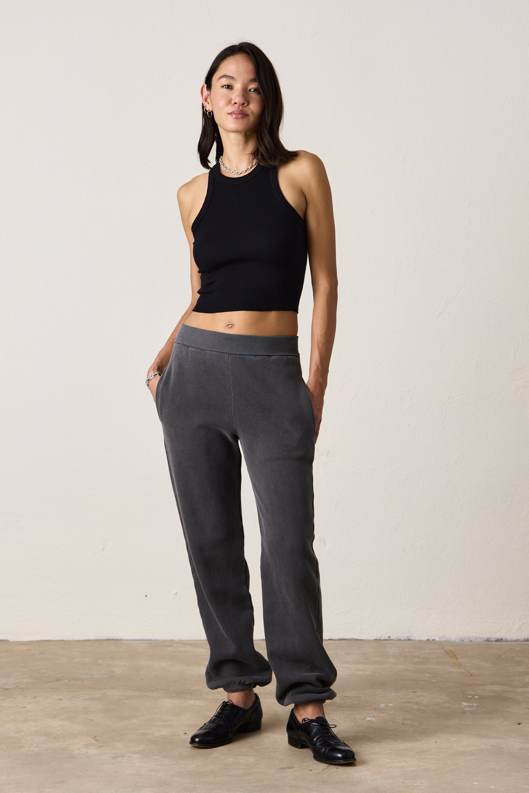 BLAKES RIB WAISTED COZY FLEECE SWEATPANT