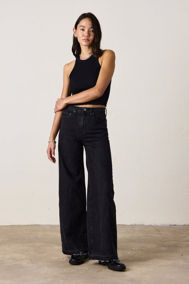 DELTA HIGH WAIST WIDE LEG JEAN Hover Image