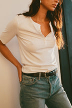 James Fitted Slub Jersey Henley