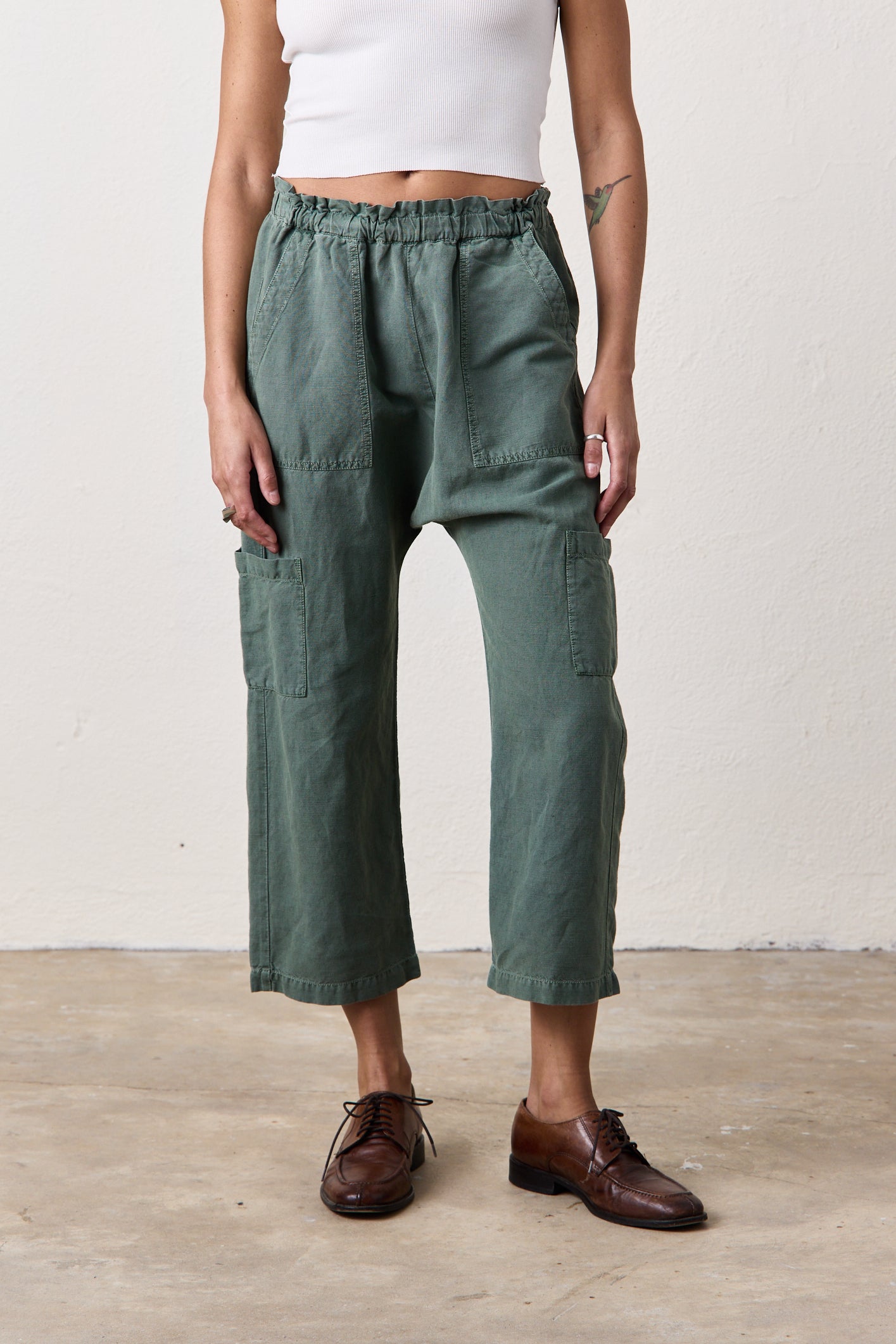 Shailey Paperbag Waist Linen Cotton Pant