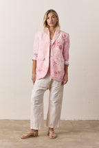 Seville Slouchy Linen Cotton Marbled Blazer