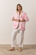Seville Slouchy Linen Cotton Marbled Blazer