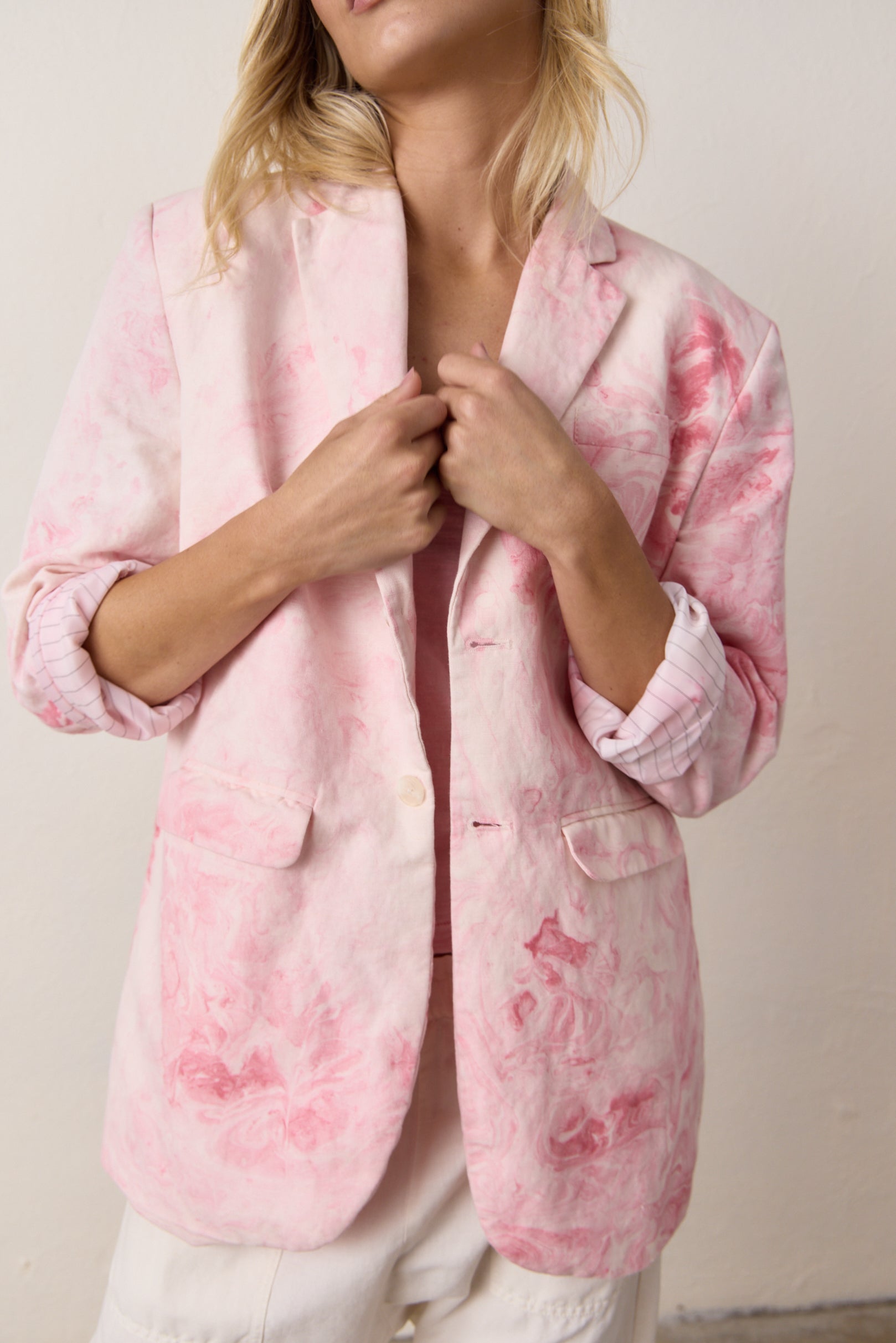 Seville Slouchy Linen Cotton Marbled Blazer