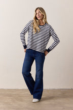 Abby Loose Fit Stripe Slub Jersey Tee